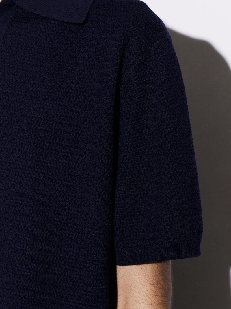 Polo senza bottoni in Cotone leggero con struttura