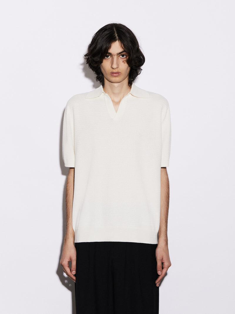 Polo senza bottoni in Cotone leggero con struttura