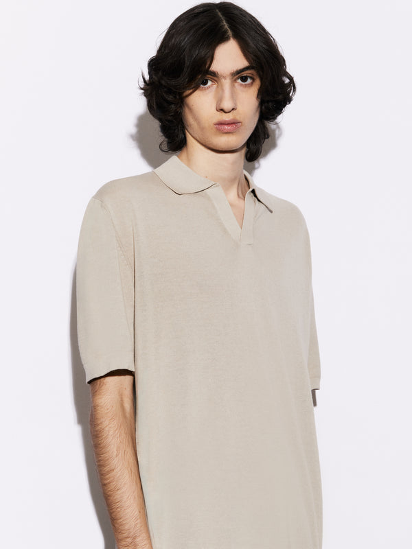 Polo senza bottoni in Cotone Leggero