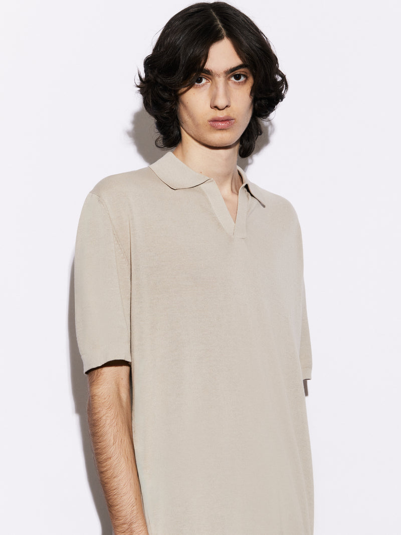 Polo senza bottoni in Cotone Leggero