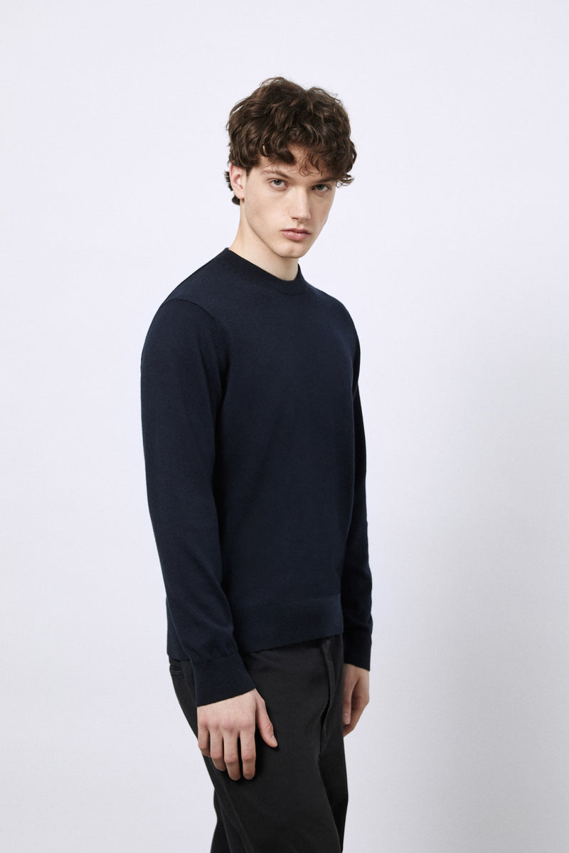 Cotton and Cashmere Crew Neck Sweater