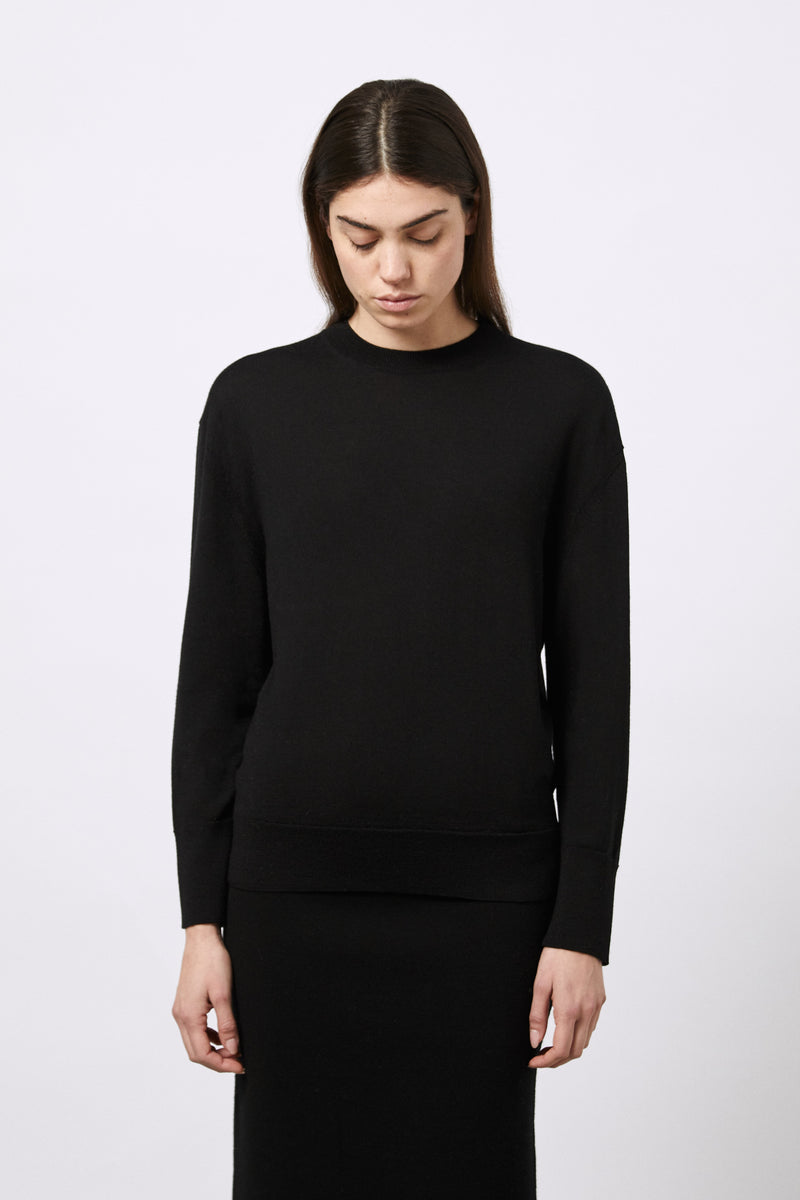 Rundhals-Pullover aus Kaschmir und extrafeiner Merinowolle