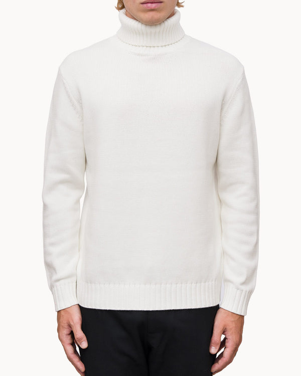 Collo Alto in Maglia Rasata in Cotone - Immagine 4