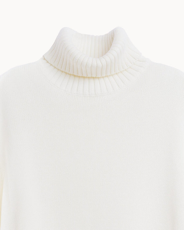 Collo Alto in Maglia Rasata in Cotone - Immagine 2