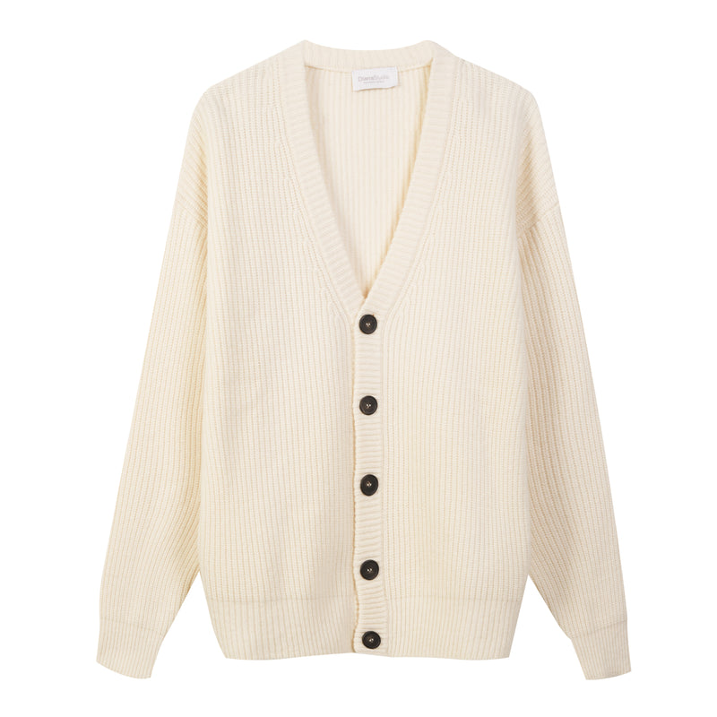 Cardigan basico in maglia perlata