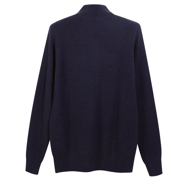 Half zip in English knitted wool