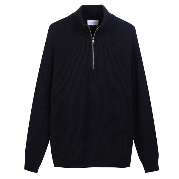 Half zip in English knitted wool
