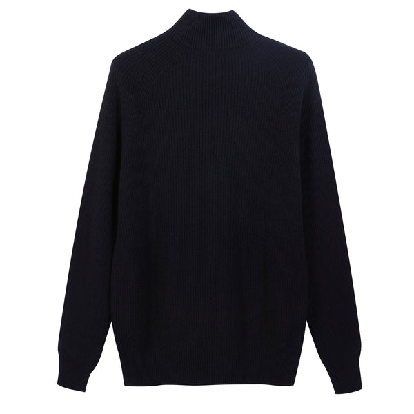 Half zip in English knitted wool