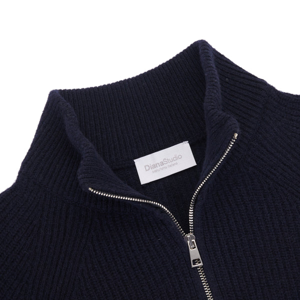 Half zip in English knitted wool