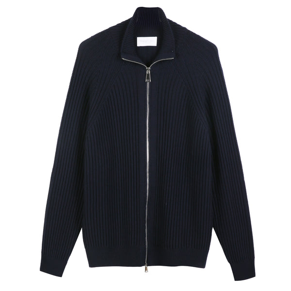 Giacca zip in Lana Merino