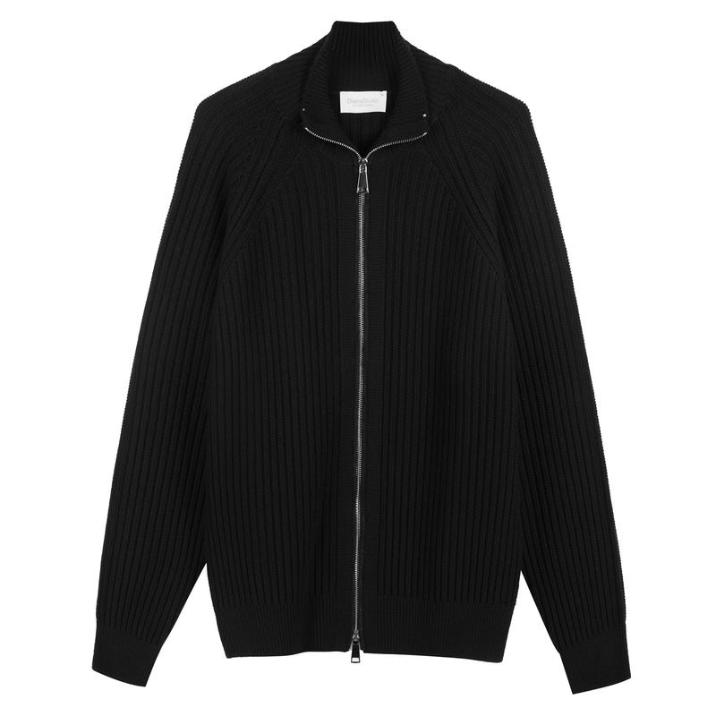 Giacca zip in Lana Merino extrafine