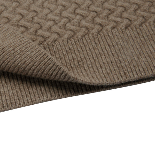 Scollo a V in punto canestro in Cashmere e Lana