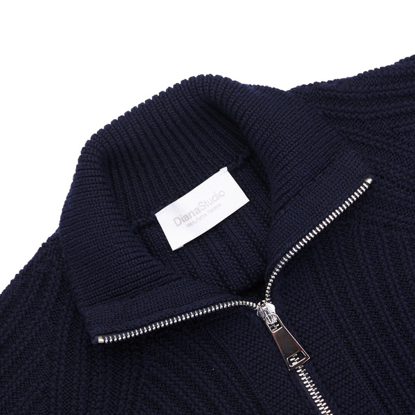 Giacca zip in Lana Merino