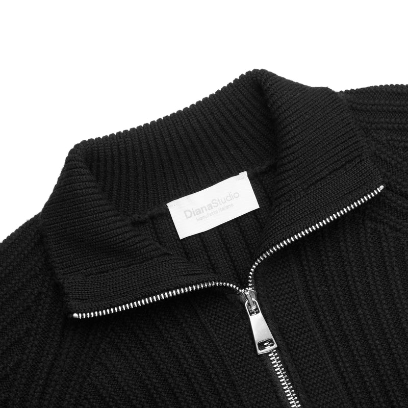 Giacca zip in Lana Merino extrafine