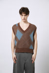 Argyle-Weste aus Superkid-Mohair