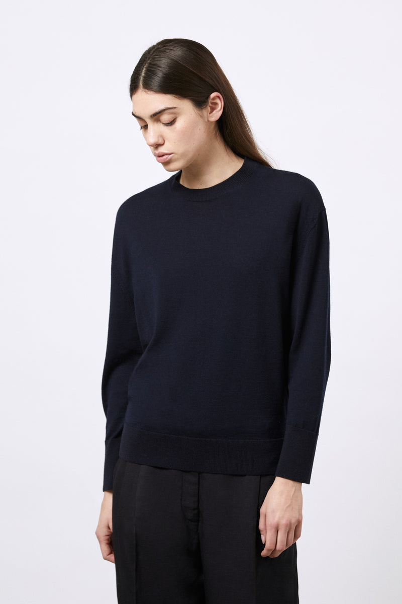 Rundhals-Pullover aus Kaschmir und extrafeiner Merinowolle