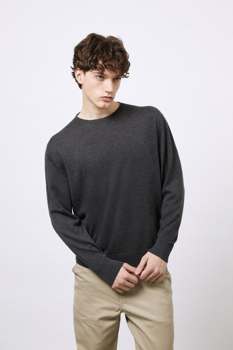 Girocollo in Lana Merino extrafine e Cotone organico