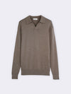Buttonless polo shirt in extra-fine Merino wool