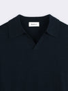 Buttonless polo shirt in extra-fine Merino wool
