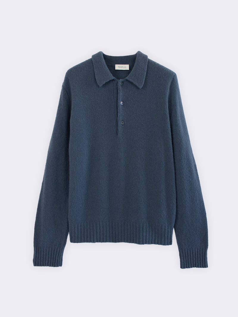 Polo aus Merino-Bouclé-Wolle