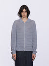 Giacca zip in Lino in punto chicco di riso