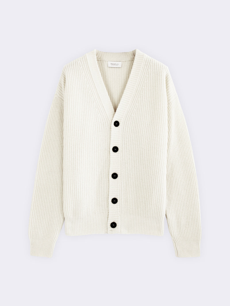 Cardigan basico in maglia perlata