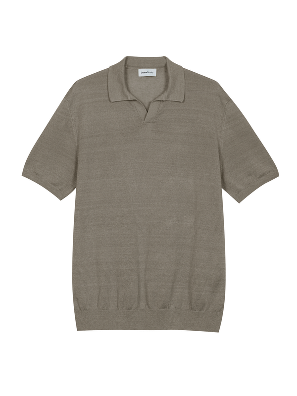Polo senza bottoni in Lino
