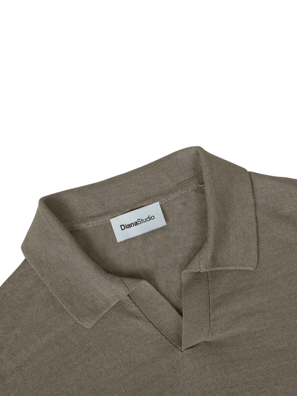 Polo senza bottoni in Lino