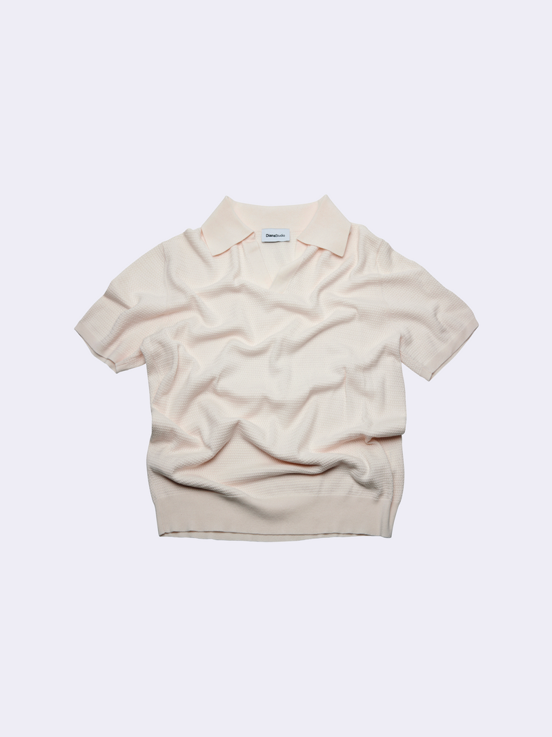 Polo senza bottoni in Cotone leggero con struttura