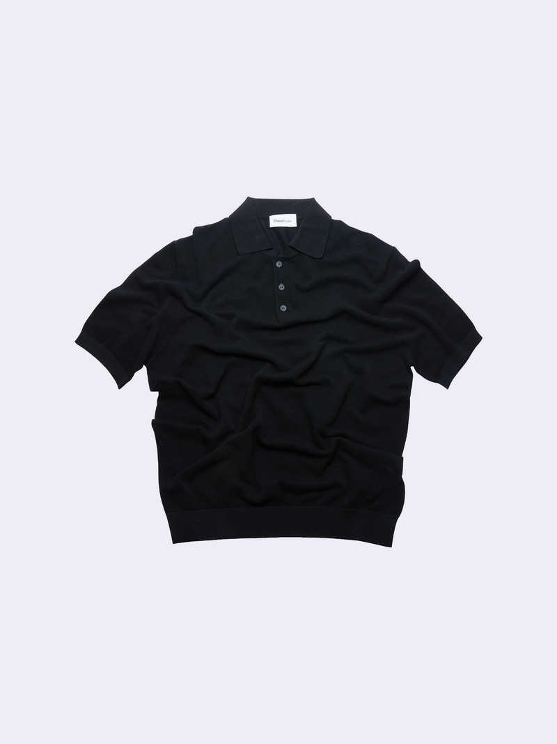 Polo in Cotone crêpe con microstruttura
