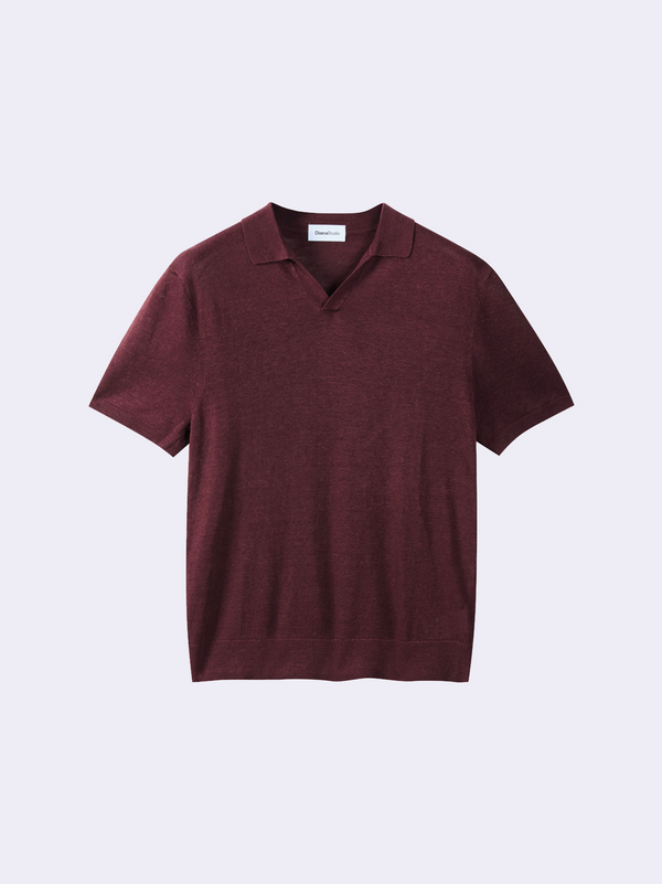 Polo senza bottoni in Lino