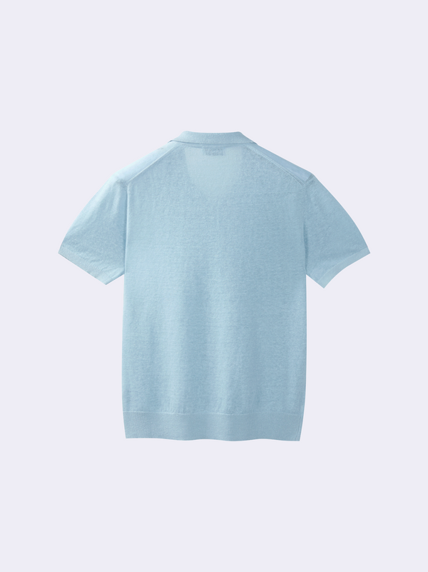 Polo senza bottoni in Lino