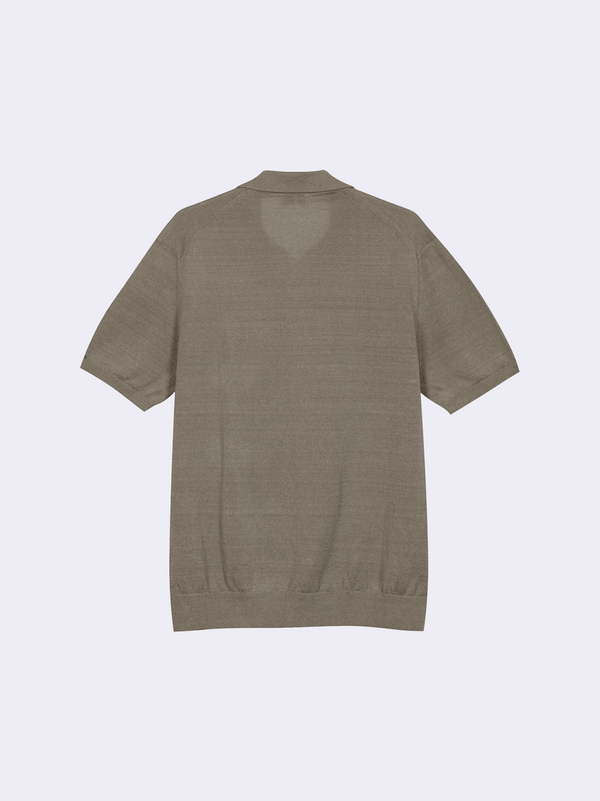 Polo senza bottoni in Lino