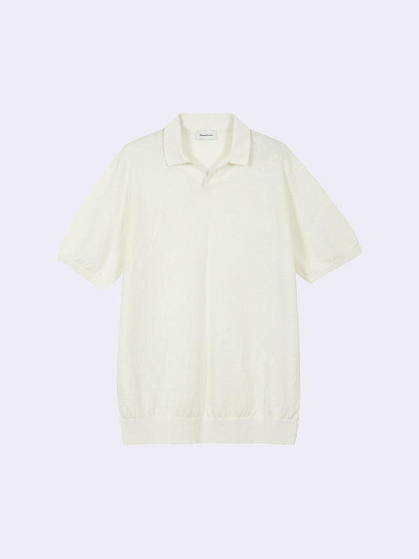 Polo senza bottoni in Lino