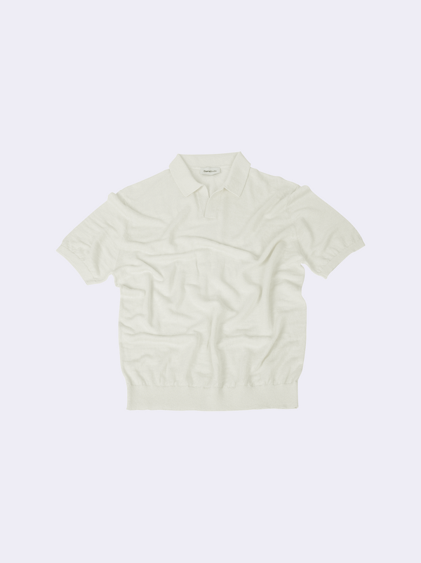 Polo senza bottoni in Lino