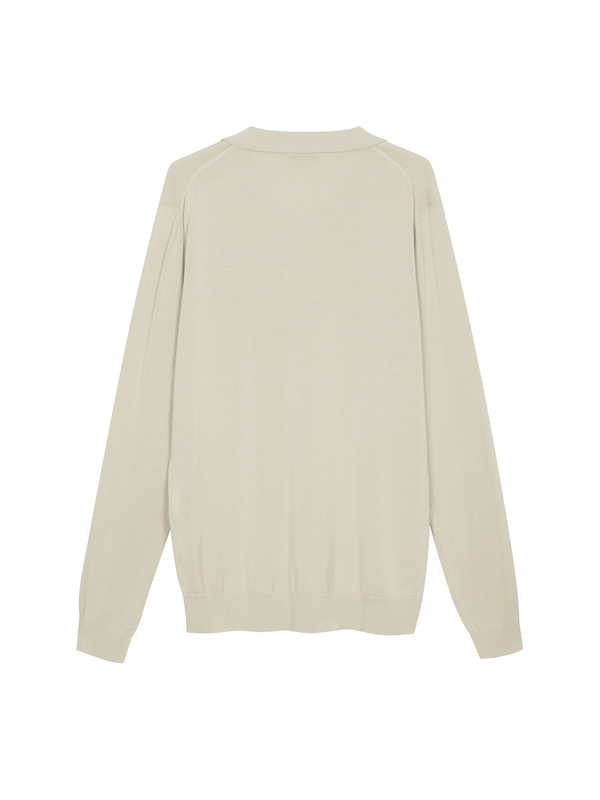 Lightweight Cotton Long Sleeve Buttonless Polo