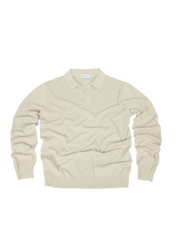 Lightweight Cotton Long Sleeve Buttonless Polo