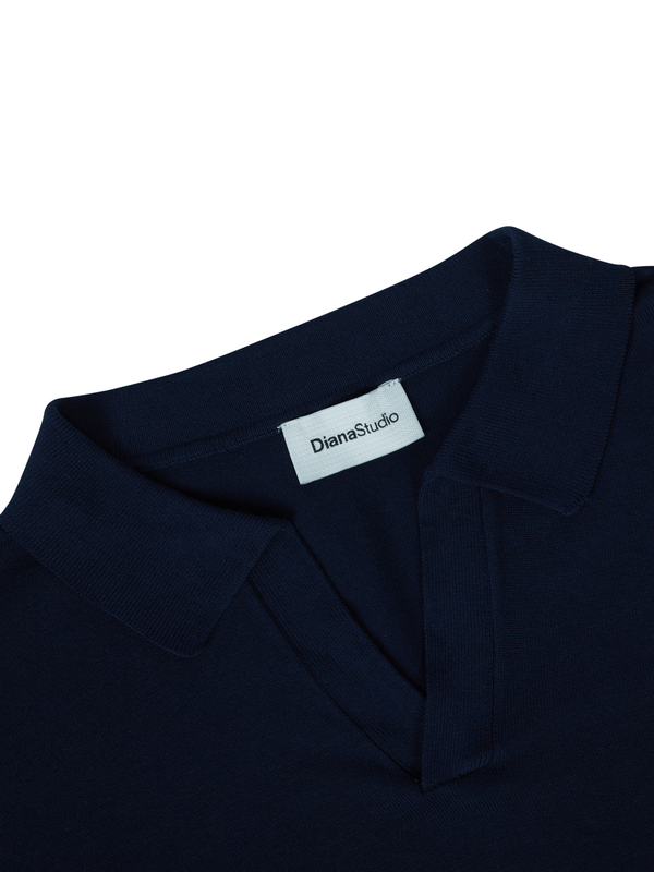 Lightweight Cotton Long Sleeve Buttonless Polo