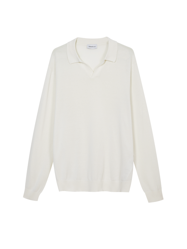 Lightweight Cotton Long Sleeve Buttonless Polo