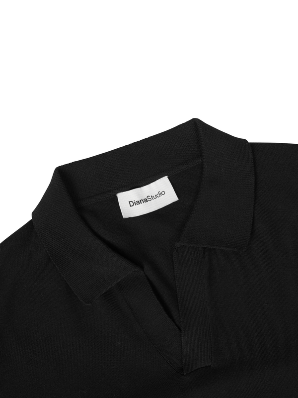 Lightweight Cotton Long Sleeve Buttonless Polo