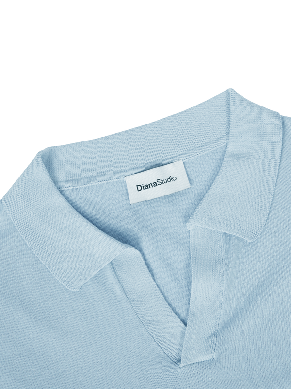 Lightweight Cotton Long Sleeve Buttonless Polo