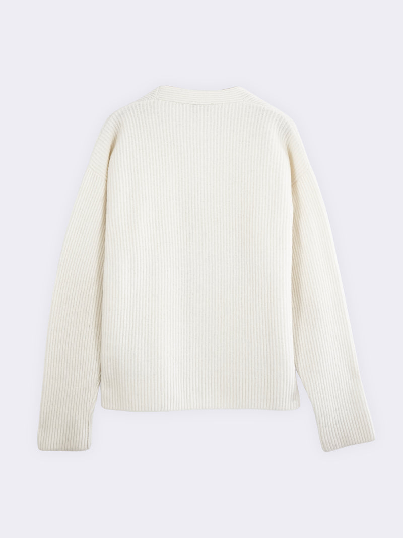 Cardigan aus reiner Wolle in englischem Strickmuster
