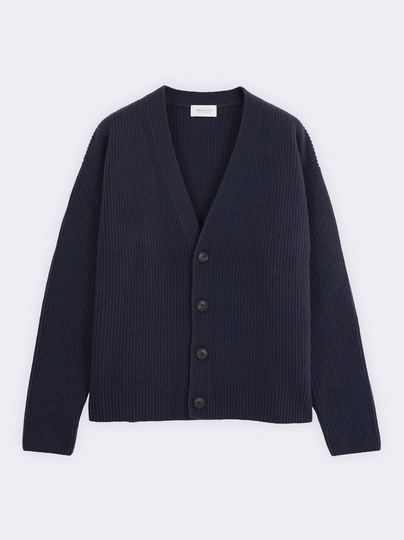 Cardigan aus reiner Wolle in englischem Strickmuster