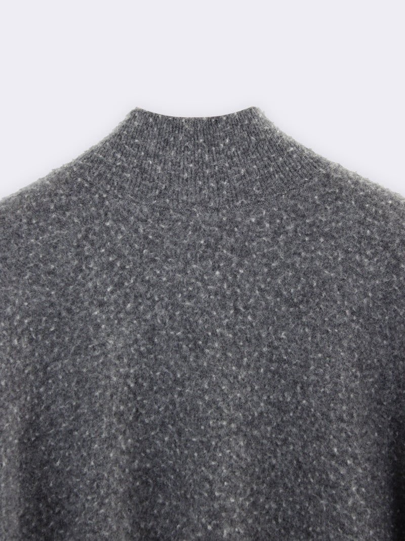 Pure Wool Mock Neck Sweater with Casentino Finish