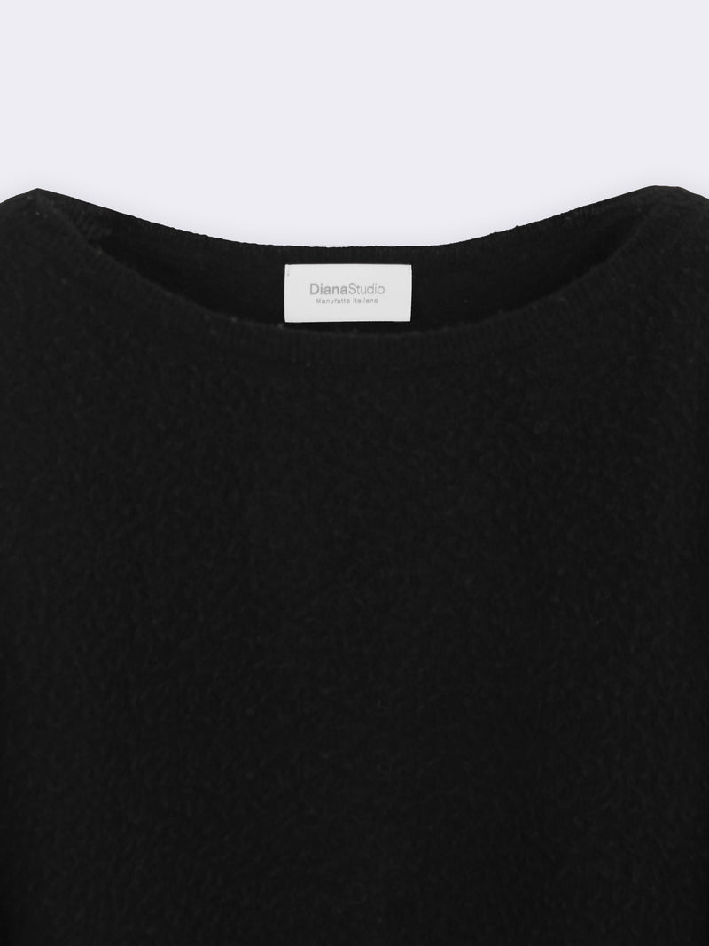 Boatneck in pura Lana con lavorazione casentino