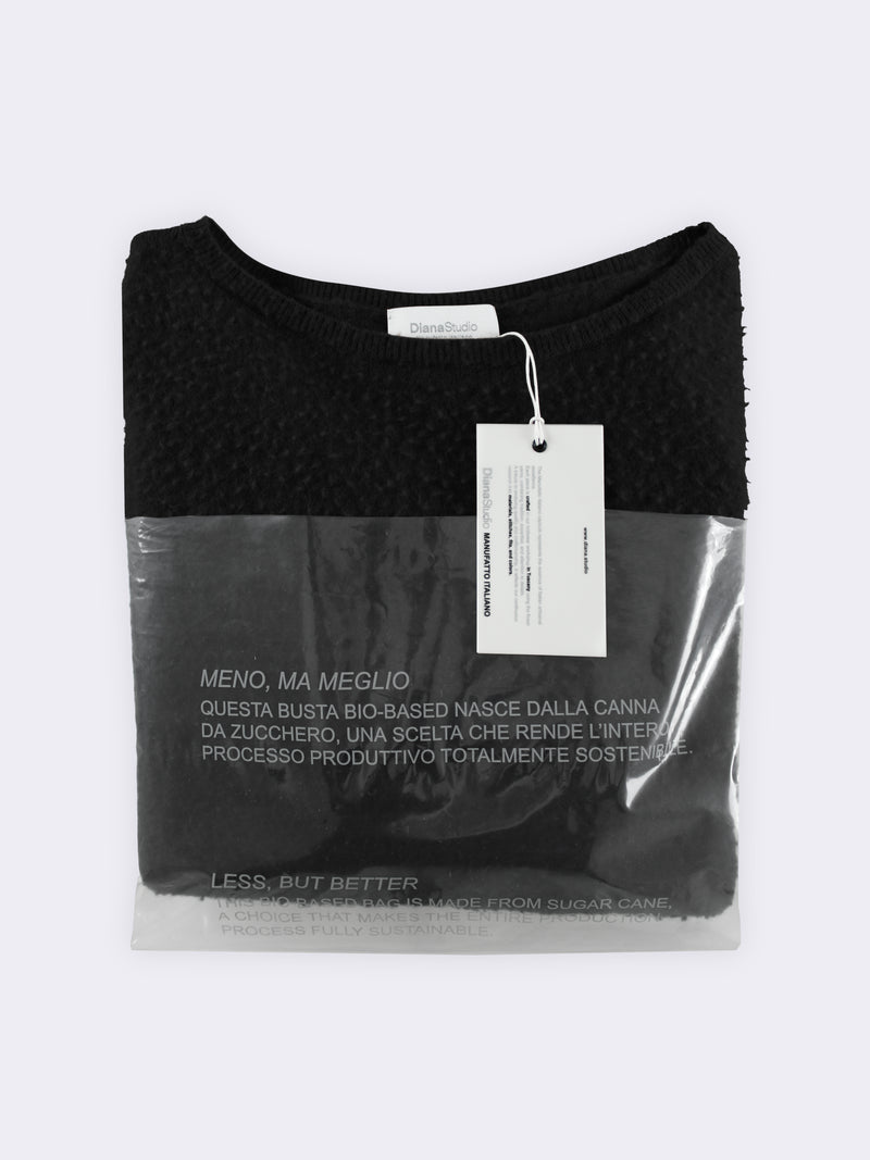 Boatneck in pura Lana con lavorazione casentino