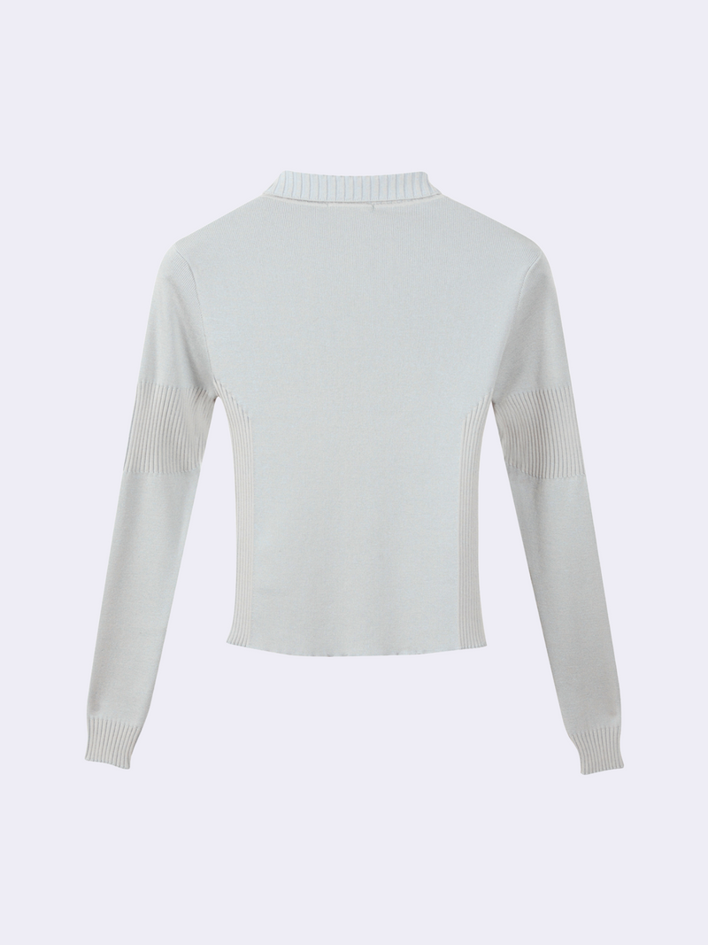Maglia full zip in Lana e Cotone