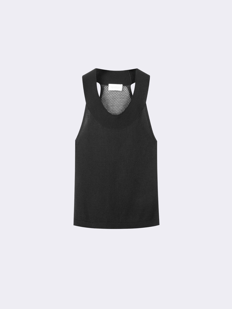 Top a collo costruito in Micromodal e Seta