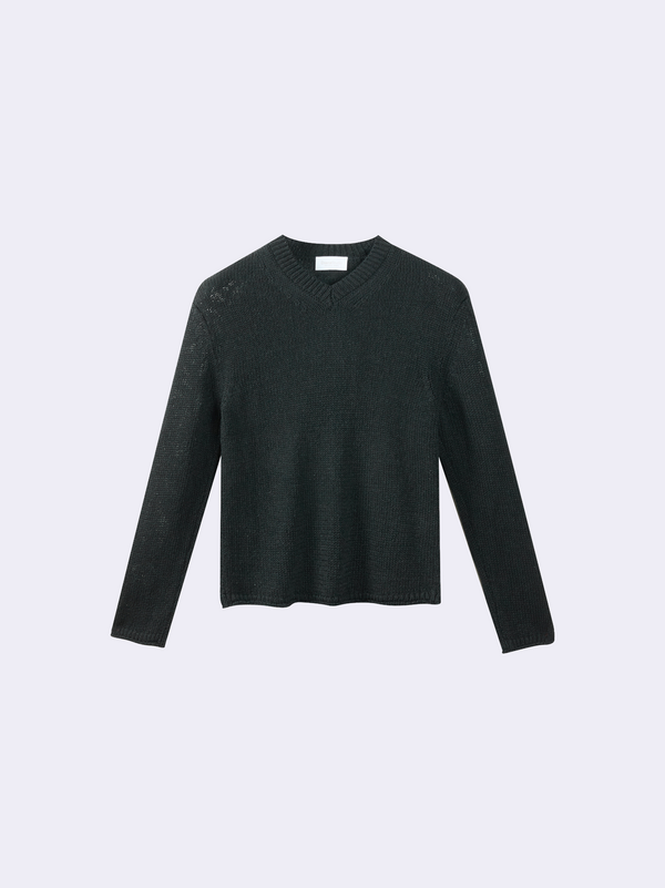 Scollo a V in Lino e Seta