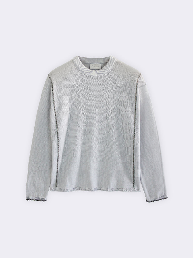 Poloshirt mit V-Ausschnitt aus Baumwolle und Seide